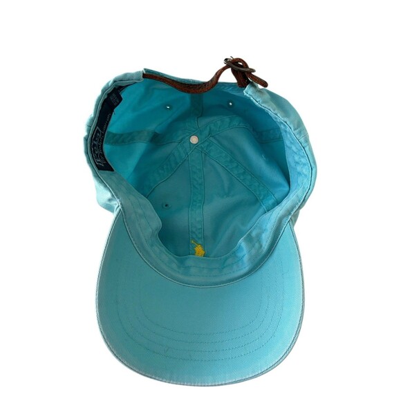 Polo by Ralph Lauren Hat Leather Adjustable Strap Embroidered Horse Logo Blue - Picture 9 of 9